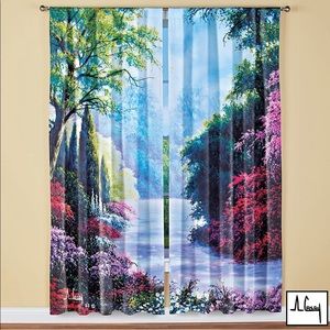 Scenic Garden Path Drapes. Two panels featuring artwork by Anthony Casey.